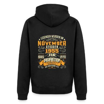 Im November 1955 geboren - Veste à capuche bio Premium Unisexe - noir - Dos - Nico (187cm)