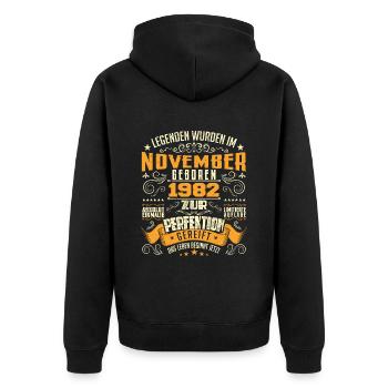 Im November 1982 geboren - Veste à capuche bio Premium Unisexe - noir - Dos - Nico (187cm)