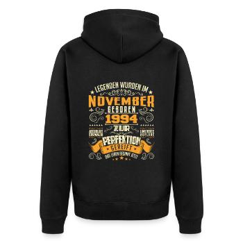 Im November 1994 geboren - Veste à capuche bio Premium Unisexe - noir - Dos - Nico (187cm)