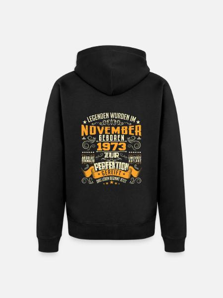 Im November 1973 geboren - Veste à capuche bio Premium Unisexe - noir