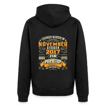 Im November 2017 geboren - Veste à capuche bio Premium Unisexe - noir - Dos - Nico (187cm)