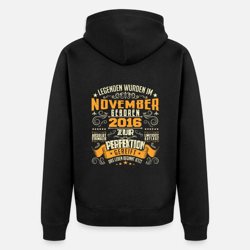 Im November 2016 geboren - Veste à capuche bio Premium Unisexe - noir