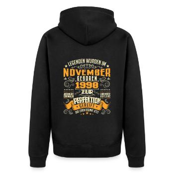 Im November 1998 geboren - Veste à capuche bio Premium Unisexe - noir - Dos - Nico (187cm)