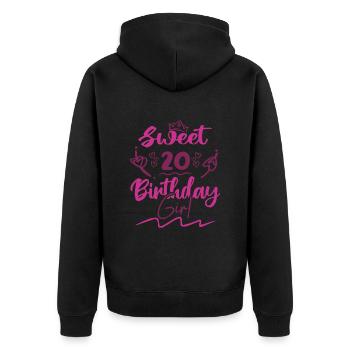 Sweet 20 birthday girl | gift birthday - Veste à capuche bio Premium Unisexe - noir - Dos - Nico (187cm)