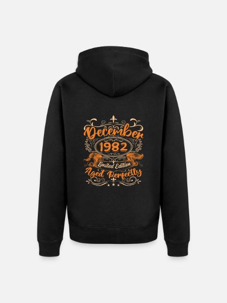 December 1982 | Limited Edition - Unisex Premium Organic Zip Hoodie - black