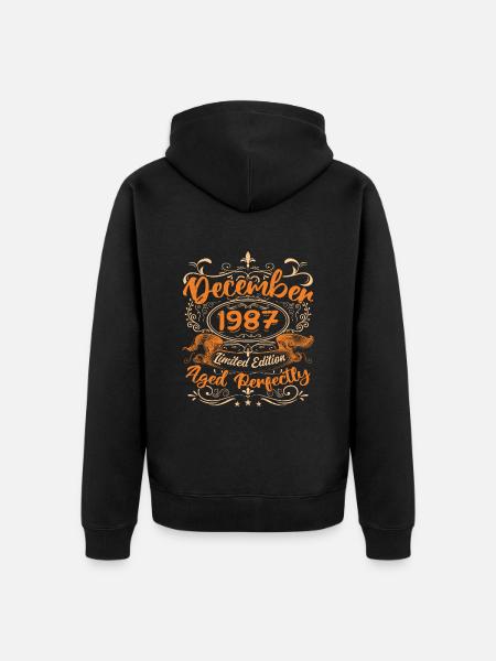 December 1987 | Limited Edition - Unisex Premium Organic Zip Hoodie - black