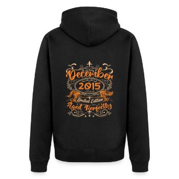 December 2015 | Limited Edition - Unisex Premium Organic Zip Hoodie - black - Back - Nico (187cm)