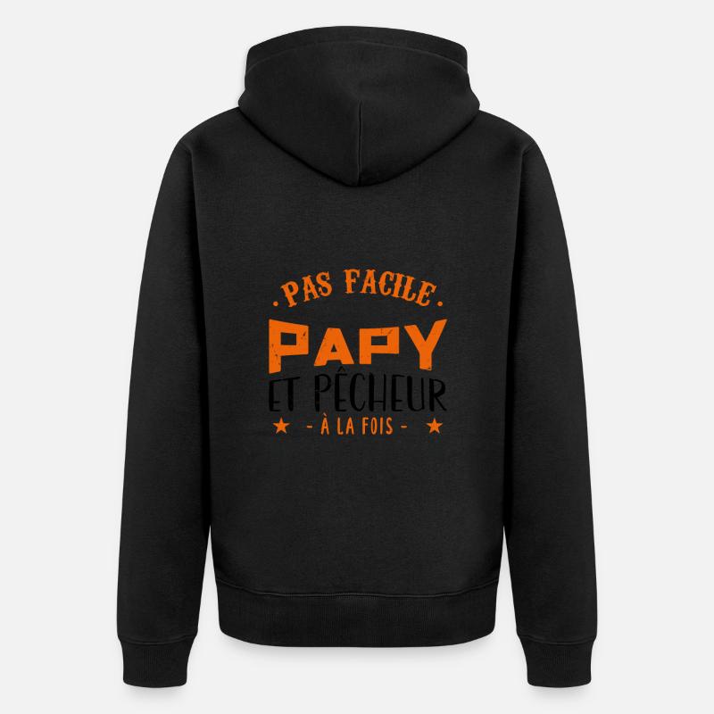 Papy Pêcheur, Cadeau - Veste à capuche bio Premium Unisexe - noir