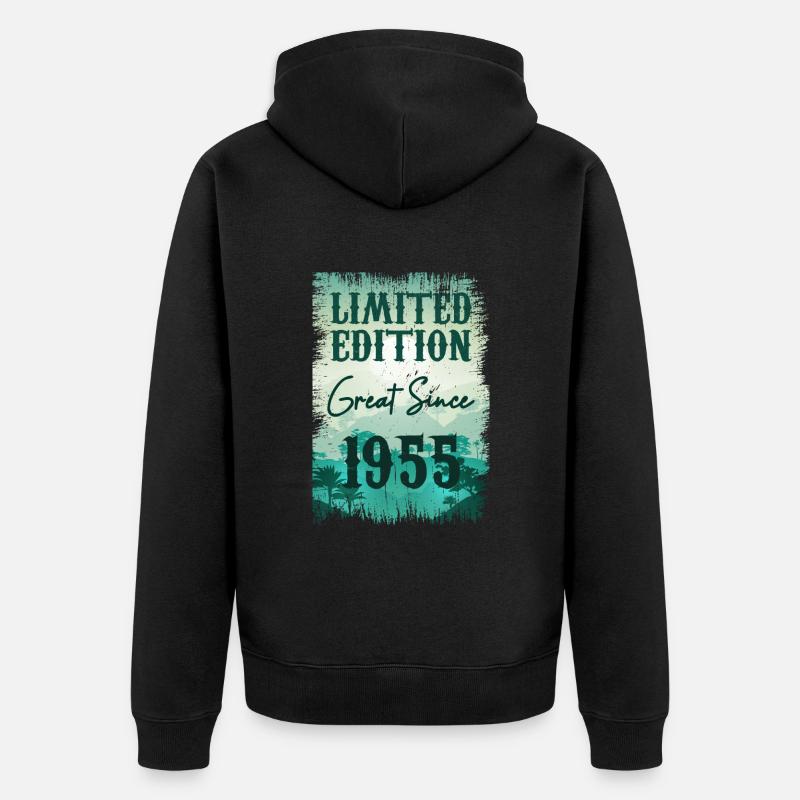 Einzigartig seit 1955 - Unisex Premium Bio Zip Hoodie - Schwarz