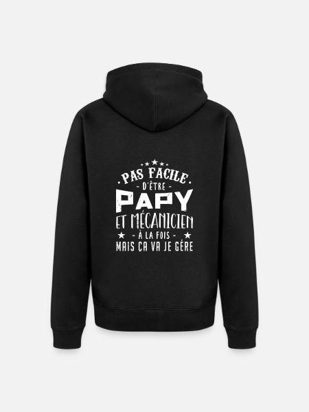 PAPY MÉCANICIEN - Veste à capuche bio Premium Unisexe - noir