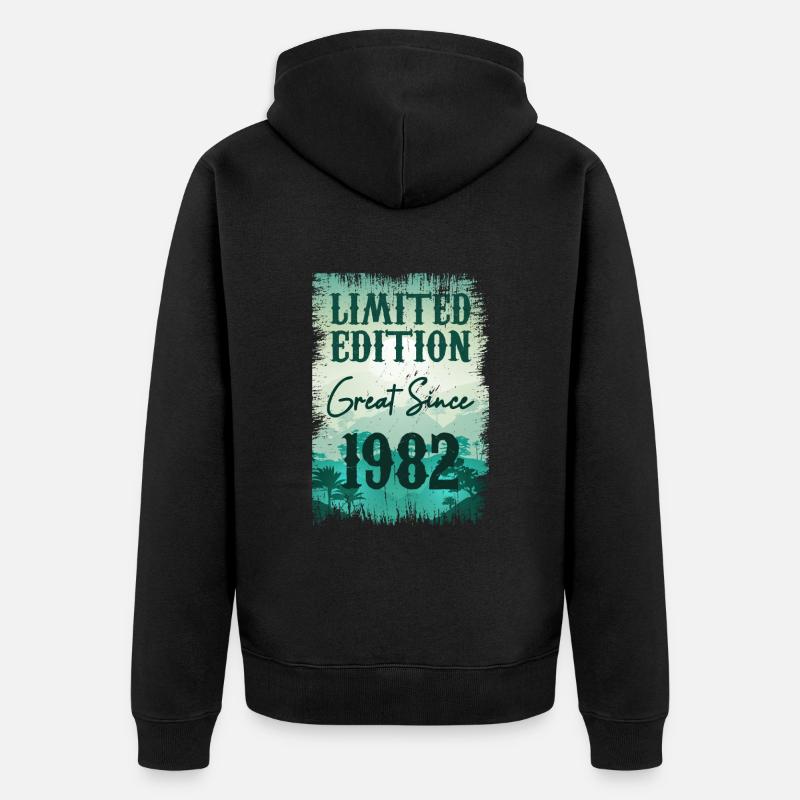 Einzigartig seit 1982 - Unisex Premium Bio Zip Hoodie - Schwarz