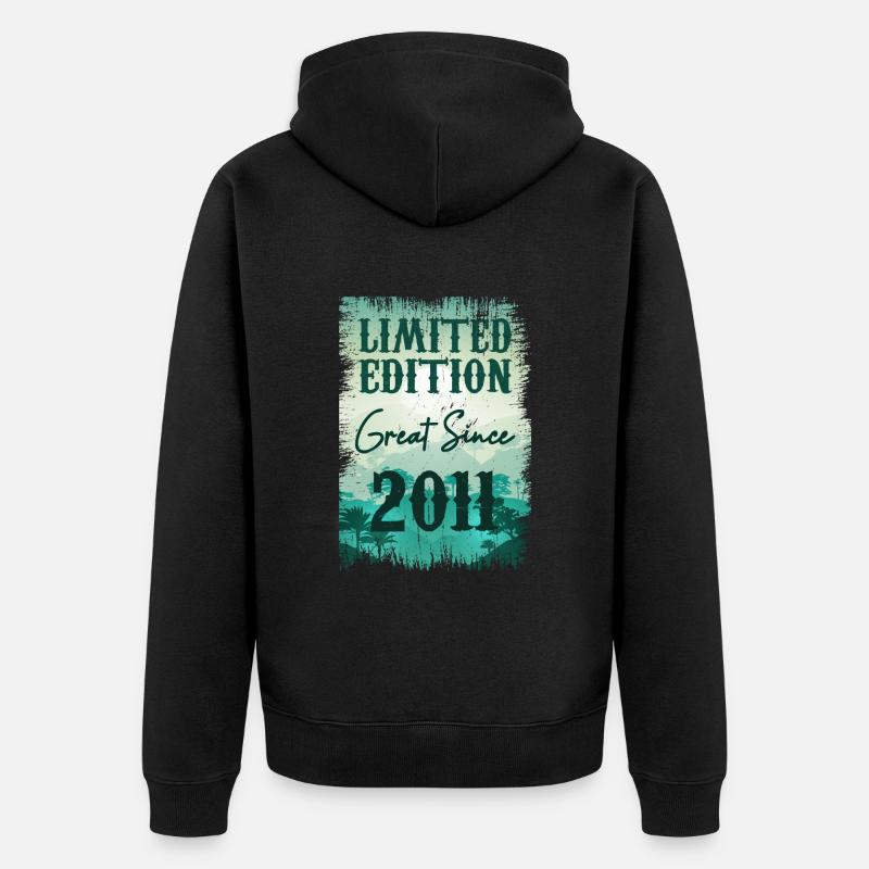 Einzigartig seit 2011 - Unisex Premium Bio Zip Hoodie - Schwarz