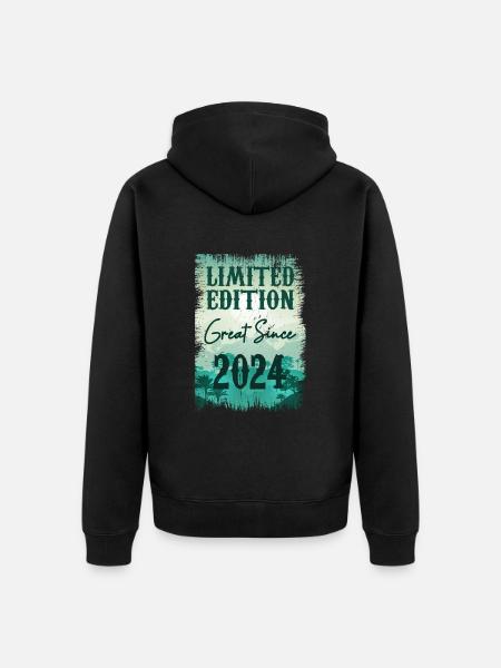 Einzigartig seit 2024 - Unisex Premium Bio Zip Hoodie - Schwarz