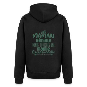 une maman géniale | Cadeaux Mamie - Veste à capuche bio Premium Unisexe - noir - Dos - Nico (187cm)