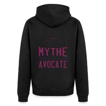 Avocate femme. Cadeau métier loi mythe tribunal - Veste à capuche bio Premium Unisexe - noir - Dos - Nico (187cm)