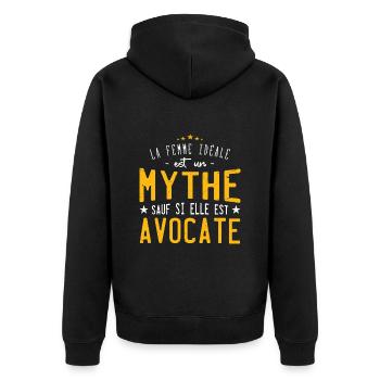 Avocate idéale mythe cadeau noël - Veste à capuche bio Premium Unisexe - noir - Dos - Nico (187cm)