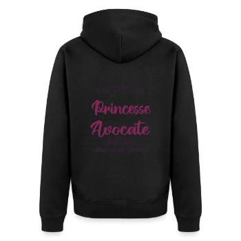 Princesse Avocate | cadeau métier - Veste à capuche bio Premium Unisexe - noir - Dos - Nico (187cm)