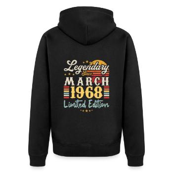 Legendary Since March 1968 - Limited Edition - Veste à capuche bio Premium Unisexe - noir - Dos - Nico (187cm)
