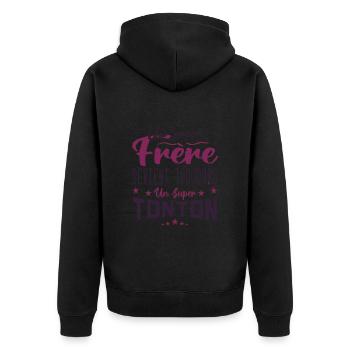 un super frère devient toujours un super tonton - Veste à capuche bio Premium Unisexe - noir - Dos - Nico (187cm)