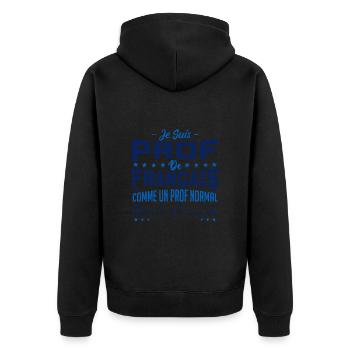 Je Suis Prof De Français - Veste à capuche bio Premium Unisexe - noir - Dos - Nico (187cm)