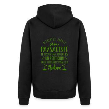 N'Énervez Jamais Un Paysagiste - Veste à capuche bio Premium Unisexe - noir - Dos - Nico (187cm)
