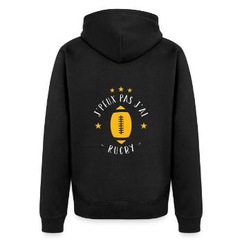 J'peux pas j'ai rugby - Veste à capuche bio Premium Unisexe - noir - Dos - Nico (187cm)