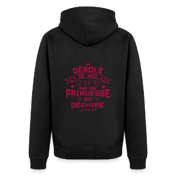 Désolé Ce Mec est déjà pris par une princesse - Veste à capuche bio Premium Unisexe - noir - Dos - Nico (187cm)