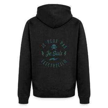 J'peux pas j'suis électricien - Veste à capuche bio Premium Unisexe - noir - Dos - Nico (187cm)