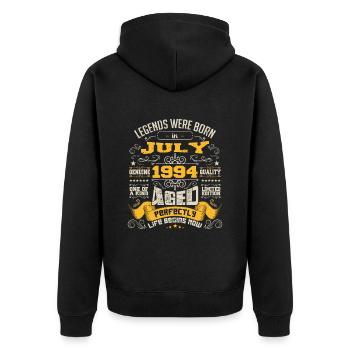 Legends wurden im Juli 1994 geboren | Perfekt gealtert - Unisex Premium Bio Zip Hoodie - Schwarz - Hinten - Nico (187cm)