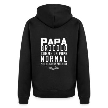 Papa bricolo | père bricoleur - Veste à capuche bio Premium Unisexe - noir - Dos - Nico (187cm)