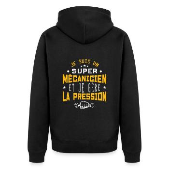 SUPER MÉCANICIENNE - Veste à capuche bio Premium Unisexe - noir - Dos - Nico (187cm)