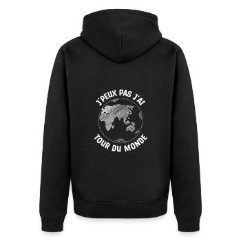 je peux pas j'ai tour du monde - Veste à capuche bio Premium Unisexe - noir - Dos - Nico (187cm)