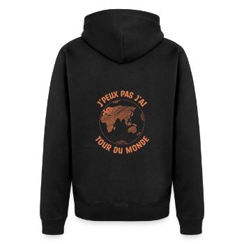 je peux pas j'ai tour du monde - Veste à capuche bio Premium Unisexe - noir - Dos - Nico (187cm)