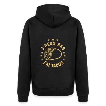 je peux pas j'ai tacos - Veste à capuche bio Premium Unisexe - noir - Dos - Nico (187cm)