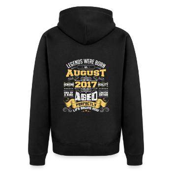 Legends were born in August 2017 | Aged Perfectly - Veste à capuche bio Premium Unisexe - noir - Dos - Nico (187cm)
