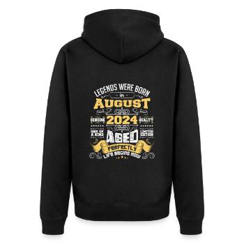 Legends were born in August 2024 | Aged Perfectly - Veste à capuche bio Premium Unisexe - noir - Dos - Nico (187cm)