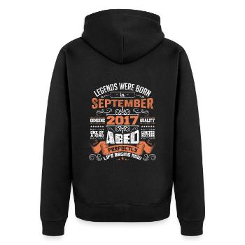 legends were born in September 2017 | gift ideas - Veste à capuche bio Premium Unisexe - noir - Dos - Nico (187cm)