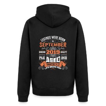 legends were born in September 2019 | gift ideas - Veste à capuche bio Premium Unisexe - noir - Dos - Nico (187cm)