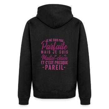 Je Ne Suis Pas Parfaite Mais Je Suis maître_chien - Veste à capuche bio Premium Unisexe - noir - Dos - Nico (187cm)