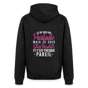Je Ne Suis Pas Parfaite Mais Je Suis conchylicultu - Veste à capuche bio Premium Unisexe - noir - Dos - Nico (187cm)