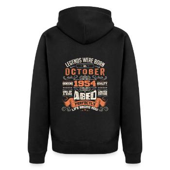 legends were born in October 1954, Limited Edition - Veste à capuche bio Premium Unisexe - noir - Dos - Nico (187cm)