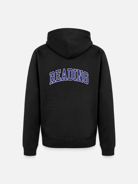 Reading - Unisex Premium Organic Zip Hoodie - black