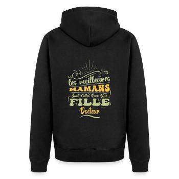 Meilleure Maman Avec Fille Docteur - Veste à capuche bio Premium Unisexe - noir - Dos - Nico (187cm)