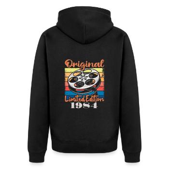Édition Originale Limitée De 1984 - Veste à capuche bio Premium Unisexe - noir - Dos - Nico (187cm)