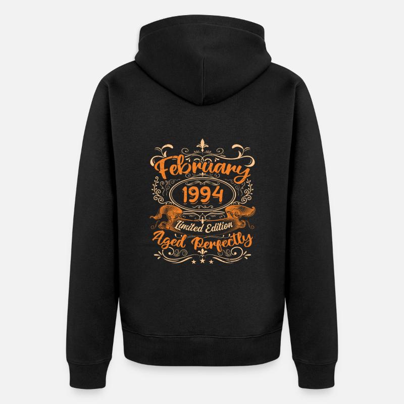 Februar 1994 | Perfekt gealtert - Unisex Premium Bio Zip Hoodie - Schwarz