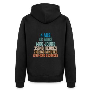 4 Ans Anniversaire - cadeau d'anniversaire - Veste à capuche bio Premium Unisexe - noir - Dos - Nico (187cm)