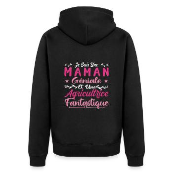 Une Maman Géniale Et Une Agricultrice Fantastique - Veste à capuche bio Premium Unisexe - noir - Dos - Nico (187cm)