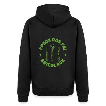 j'peux pas j'ai bricolage réparer bricoleur - Veste à capuche bio Premium Unisexe - noir - Dos - Nico (187cm)