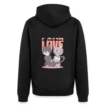 C'est Chat L'amour - Veste à capuche bio Premium Unisexe - noir - Dos - Nico (187cm)