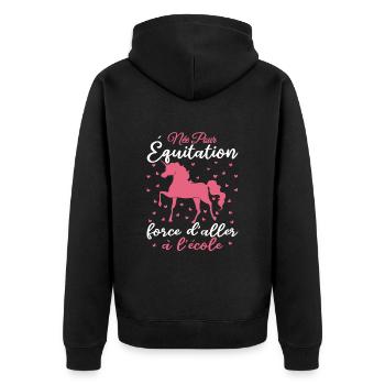 Née Pour équitation Force d'aller à l'école - Veste à capuche bio Premium Unisexe - noir - Dos - Nico (187cm)